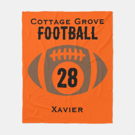 Anpassningsbar Football Namn, Number, School Fleecefilt