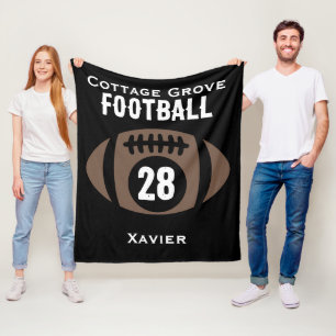 Anpassningsbar Football Namn, Number, School Fleecefilt