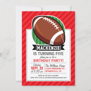 Anpassningsbar Football on Red Diagonal Rand Inbjudningar
