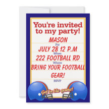 Anpassningsbar Football Party Inbjudan