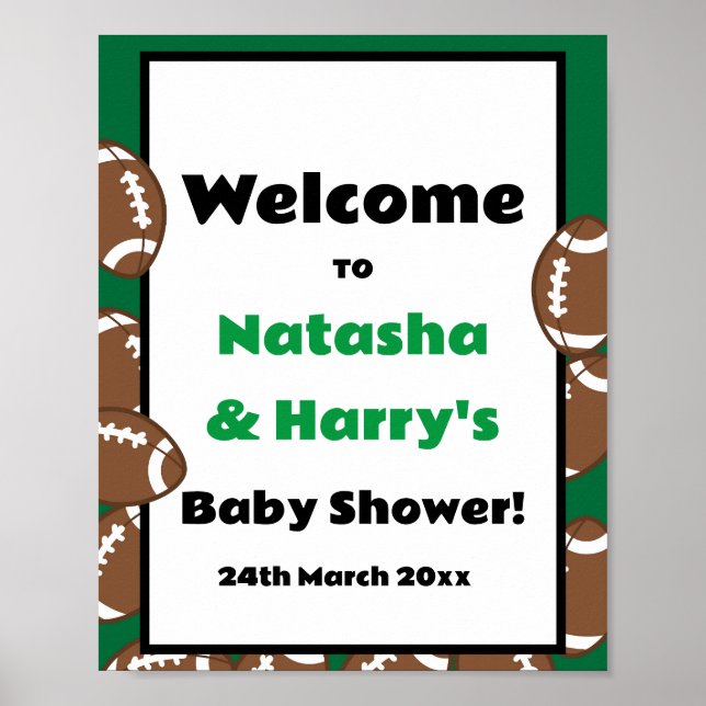 Anpassningsbar Football Party Sign Poster (Framsidan)