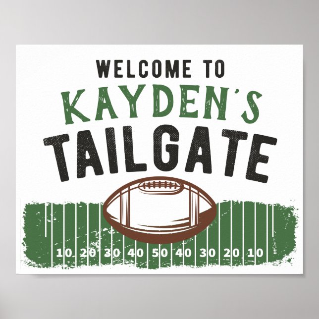 Anpassningsbar Football Party Tailgate-skylt Poster (Framsidan)