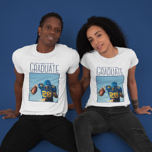 Anpassningsbar Football Player Photo Studenten Par T Shirt