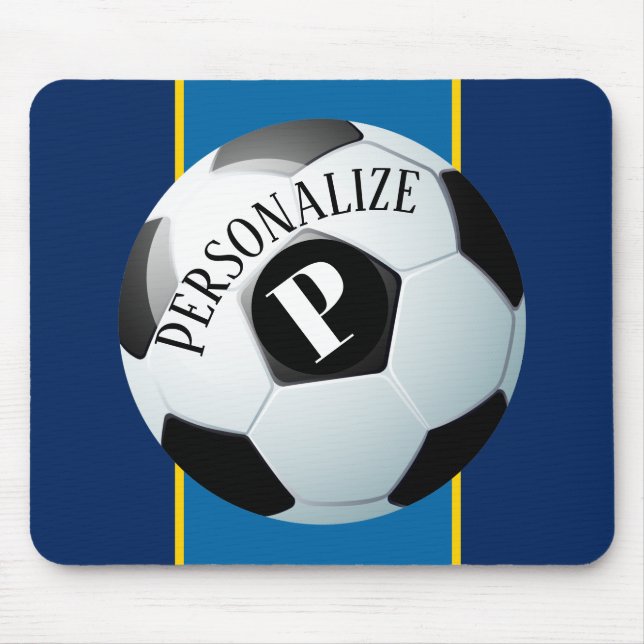 Anpassningsbar Football Soccer Baller Namn Monogra Musmatta (Framsidan)