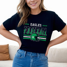Anpassningsbar Football Team Grönt and Black Women T Shirt