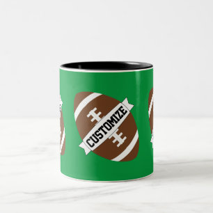 Anpassningsbar Football Team Namn & Background Fär Två-Tonad Mugg