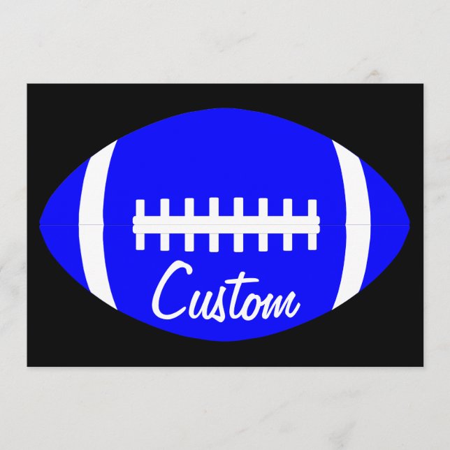 Anpassningsbar Football Team Namn Blue Football St Anteckningskort (Framsida)