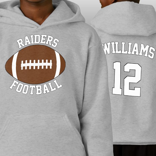 Anpassningsbar Football Team Namn, Player Namn och T Shirt (Football team hoodie with custom team name, player name and jersey number.)