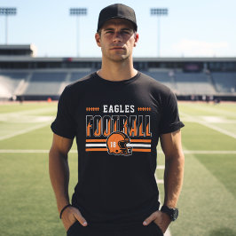 Anpassningsbar Football Team Orange och Black Mana T Shirt