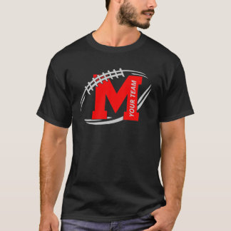 Anpassningsbar Football Team Shirt Brev M Football T
