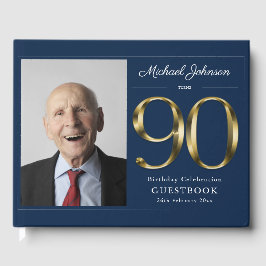 Anpassningsbar för 90:e havets  födelsedag i Guld Gästböcker