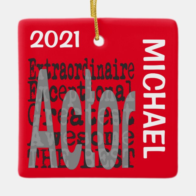 Anpassningsbar för Actor Extraordinaire Julgransprydnad Keramik (Framsida)