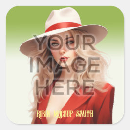 Anpassningsbar för anmälningsbar Lägg till bild Pe Fyrkantigt Klistermärke