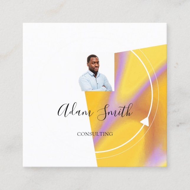 Anpassningsbar för Anpassningsbar av QRCode-Logoty Fyrkantigt Visitkort (Framsida)