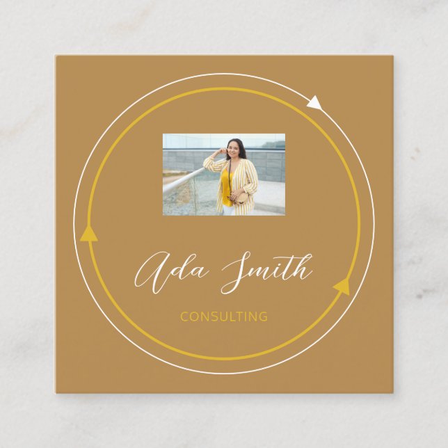 Anpassningsbar för Anpassningsbar av QRCode-Logoty Fyrkantigt Visitkort (Framsida)