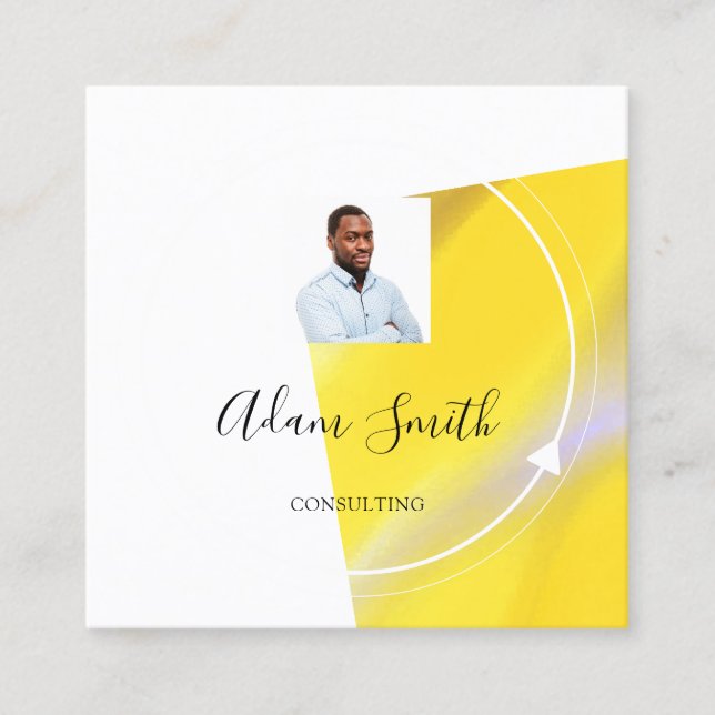 Anpassningsbar för Anpassningsbar av QRCode Logoty Fyrkantigt Visitkort (Framsida)