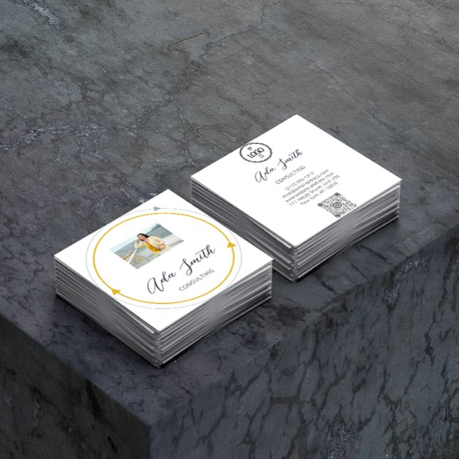 Anpassningsbar för Anpassningsbar av QRCode-Logoty Fyrkantigt Visitkort (Skapare uppladdad)