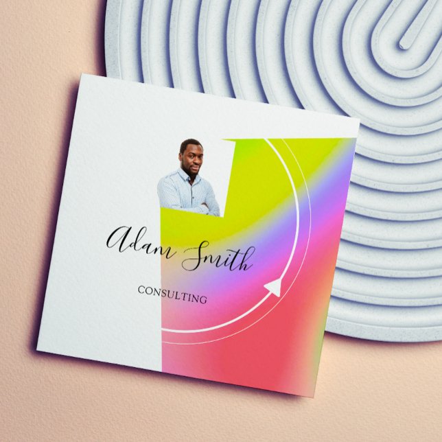 Anpassningsbar för Anpassningsbar av QRCode-Logoty Fyrkantigt Visitkort (Skapare uppladdad)