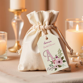 Anpassningsbar för antika Blommigtar Möhippa Monog Presentetikett