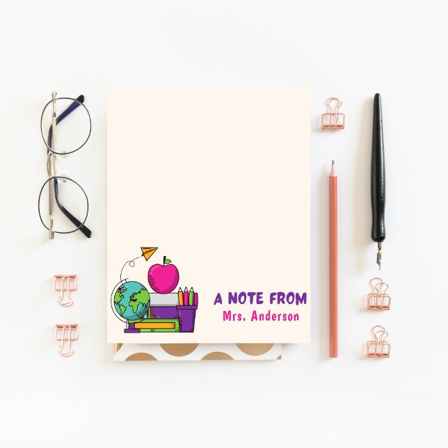 Anpassningsbar för återanskaffning av lärarläror f anteckningsblock (RETRO SCHOOL TEACHER NOTEPAD
)