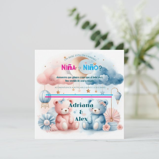 Anpassningsbar för att visa Genderna nalle och stj Spara Datumet (Stående Fram)