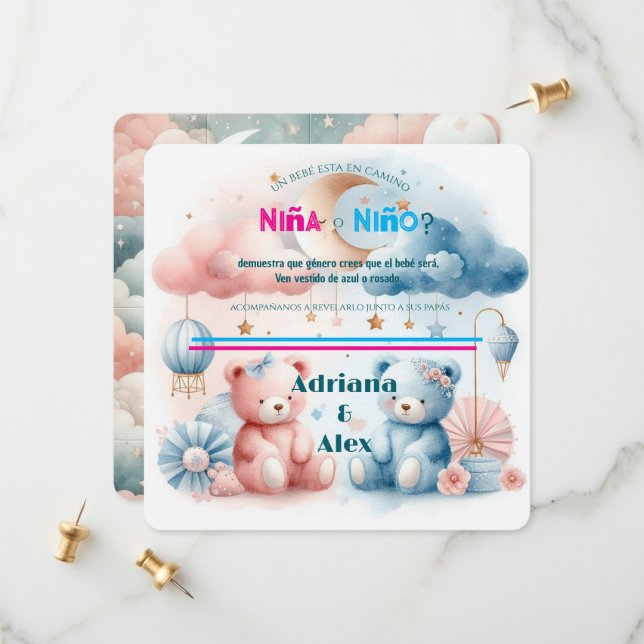 Anpassningsbar för att visa Genderna nalle och stj Spara Datumet (Fram/Back In Situ)