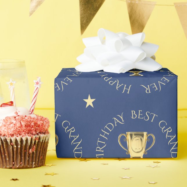 Anpassningsbar för  av farfar-födelseattest presentpapper (Födelsedagsfest)