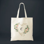 Anpassningsbar för  av geometrisk  Blommigt i Guld Tygkasse<br><div class="desc">Den här tote-väskan har en hand som målar ett guld geometriskt ram med vattenfärgade  blommigtar och lush grönt löv,  och kan vara personlig med ditt initiala.</div>