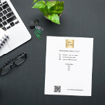 Anpassningsbar för  av qr-logotyp för företag flygblad<br><div class="desc">Vit bakgrund. Anpassa och lägga till din logotyp,  namn,  adress,  din text,  din egen QR-kod. Du kan också lägga till text på baksidan.</div>