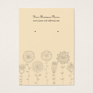 Anpassningsbar för avläsning av Cream Mod Flowers- Visitkort