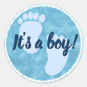 Anpassningsbar för Baby blue vattenfärgsfilter för Runt Klistermärke
