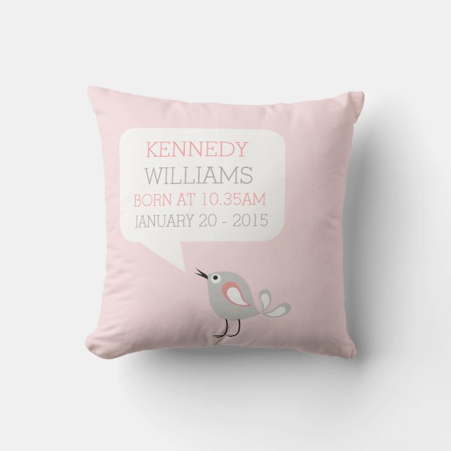 Anpassningsbar för babyfödelseminnessaken kudder | kudde (Framsida)