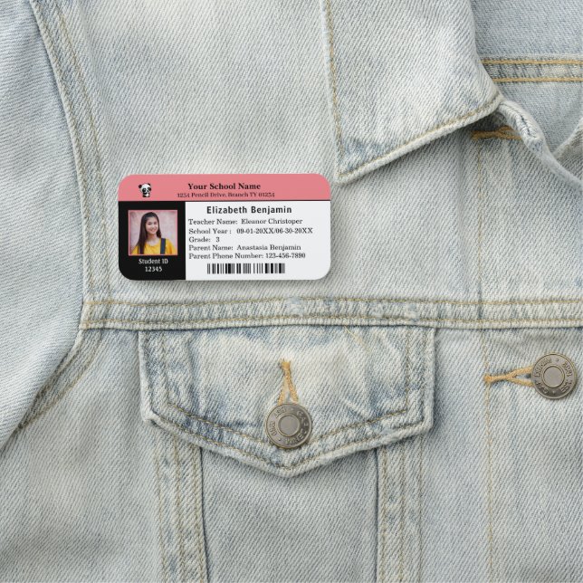 Anpassningsbar för barn-ID-kort Namnbricka (På plats)