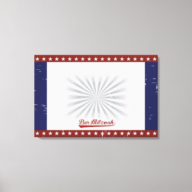 ANPASSNINGSBAR för Bat mitzvah inloggning för VINT Canvastryck (Framsida)