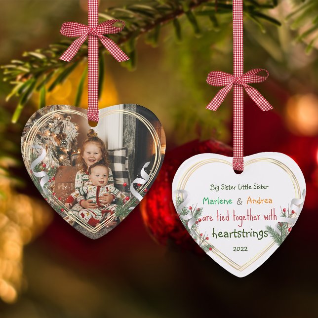 Anpassningsbar för Big Sister Nyfödd bebis Guld Ra Julgransprydnad Keramik (Skapare uppladdad)