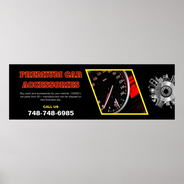 Anpassningsbar för biltillbehör redigerbar Poster (Framsidan)