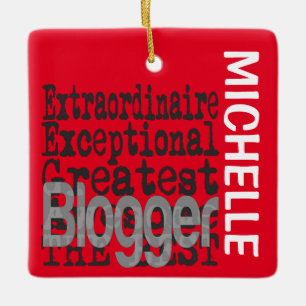 ANPASSNINGSBAR för bloggare Extraordinaire Julgransprydnad Keramik