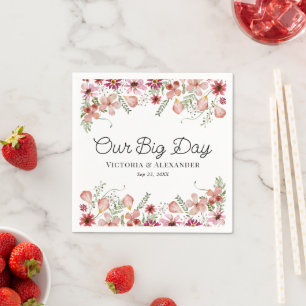 Anpassningsbar för Blommigt av Cute Lila Bröllop Pappersservett