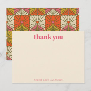 Anpassningsbar för Blommigt av Groovy 70-talets Vi Tack Kort