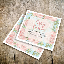 Anpassningsbar för Blommigt för rosa Babyskåda, Pappersservett