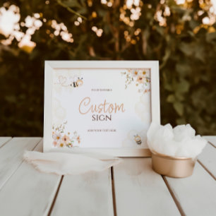 Anpassningsbar för blommigt Honung Humla Baby Show Fototryck