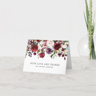 Anpassningsbar för Blommigten Röd och Rosa vattenf Tack Kort