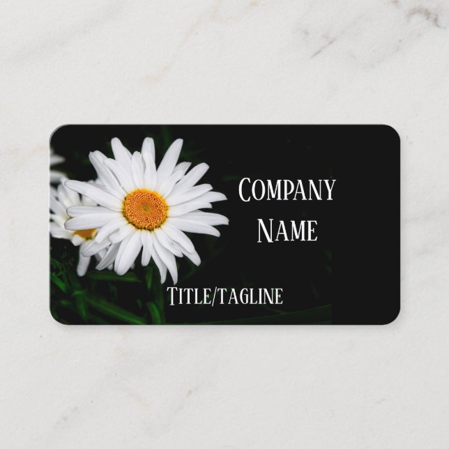 anpassningsbar för blomsterfotografi för vit daisy visitkort (Framsida)