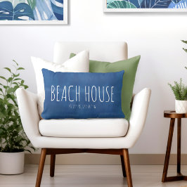 Anpassningsbar för Blue Beach House-koordinater Lumbarkudde