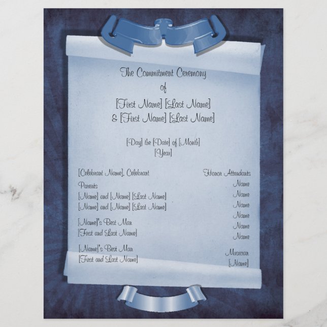 Anpassningsbar för Blue Commurement Ceremony 2-Sid (Framsida)