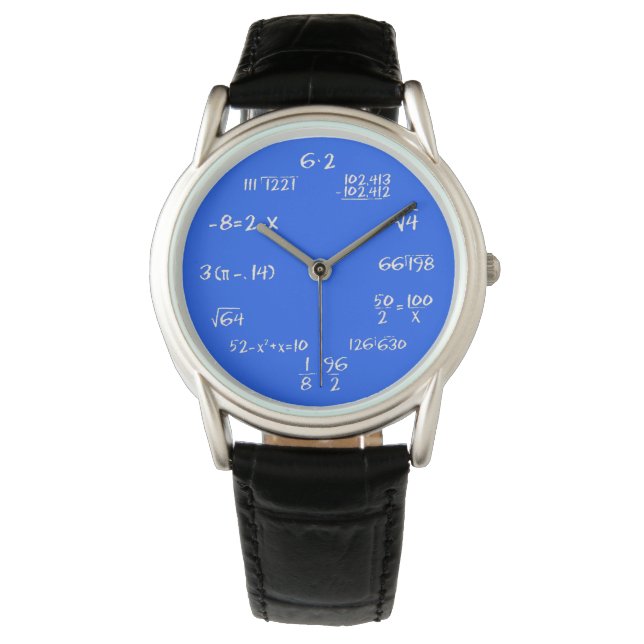 Anpassningsbar för Blue Math Equations Armbandsur (Framsida)