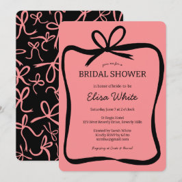 Anpassningsbar för Bow Ribbon Ram Elegant Möhippa Inbjudningar