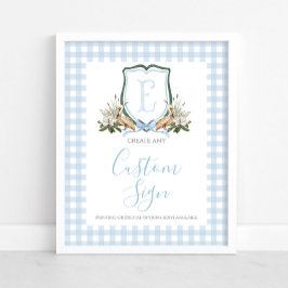 Anpassningsbar för Boy Blue Pelican Baby Shower Poster