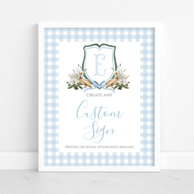 Anpassningsbar för Boy Blue Pelican Baby Shower Poster (Skapare uppladdad)