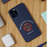 Anpassningsbar för brandavdelning Logotyp<br><div class="desc">Snyggt för brandhus,  brandmän och deras familjer,  har en allmän logotyp om brandkår med mörk blått bakgrund. Anpassa med information om stad eller län eller brandman namn i modernt vitt teckensnitt</div>